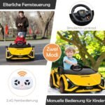 Elektrinė transporto priemonė vaikams su 12V akumuliatoriumi (Geltona)