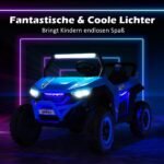 Elektrinis dvivietis vaikiškas automobilis su muzika ir šviesomis (Mėlyna)