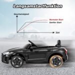 Elektrinis vaikiškas automobilis su nuotolinio valdymo pulteliu ir muzika (Juoda)