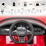 Elektrinis vaikiškas automobilis su nuotolinio valdymo pulteliu ir muzika (Raudona)