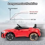 Elektrinis vaikiškas automobilis su nuotolinio valdymo pulteliu ir muzika (Raudona)