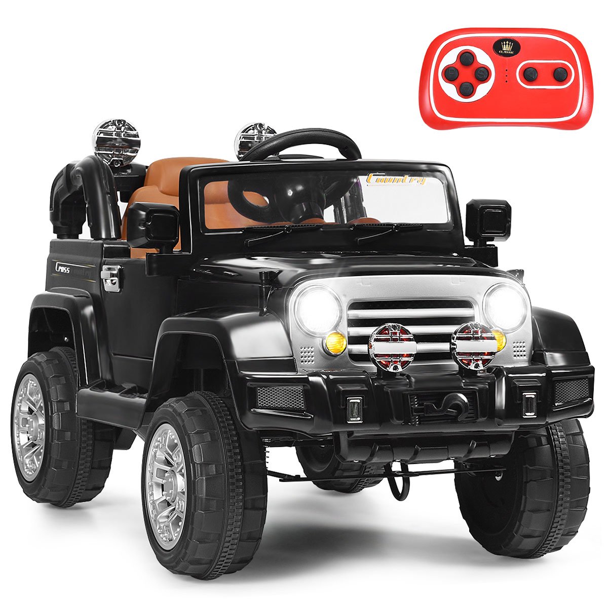 kinderauto-ty327690de-bk_1_ Elektrinis vaikiškas automobilis su pulteliu (Juoda)