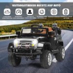 Elektrinis vaikiškas automobilis su pulteliu (Juoda)