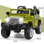 Elektrinis vaikiškas automobilis su muzika ir nuotolinio valdymo pulteliu (Žalia)