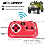 Elektrinis vaikiškas automobilis su muzika ir nuotolinio valdymo pulteliu (Žalia)