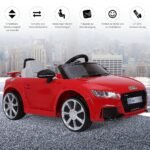 Elektrinis vaikiškas automobilis su dviem varikliais ir MP3 (Raudona)