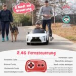 Elektrinis vaikiškas automobilis su nuotolinio valdymo pultu ir LED apšvietimu (Balta)