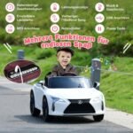 Elektrinis vaikiškas automobilis su nuotolinio valdymo pultu ir LED apšvietimu (Balta)