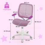 Reguliuojamo aukščio sukama biuro kėdė vaikams (Violetinė)