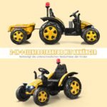 Elektrinis traktorius vaikams su priekaba (Geltona)