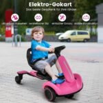 Elektrinis vaikiškas kartingas 360° sukimui (Rožinė)