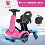 Elektrinis vaikiškas kartingas 360° sukimui (Rožinė)