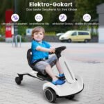 Elektrinis vaikiškas kartingas 360° sukimuisi (Balta)