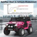 Elektrinis vaikiškas automobilis su 12V baterija ir garso sistema (Rožinė)