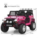 Elektrinis vaikiškas automobilis su 12V baterija ir garso sistema (Rožinė)