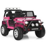 Elektrinis vaikiškas automobilis su 12V baterija ir garso sistema (Rožinė)