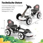 Elektrinis kartingas vaikams su LED šviesa ir reguliuojama vairo padėtimi (Balta)