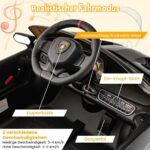 Elektrinis vaikiškas automobilis su LED žibintais ir nuotolinio valdymo pulteliu (Juoda)