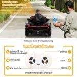 Elektrinis vaikiškas automobilis su LED žibintais ir nuotolinio valdymo pulteliu (Juoda)