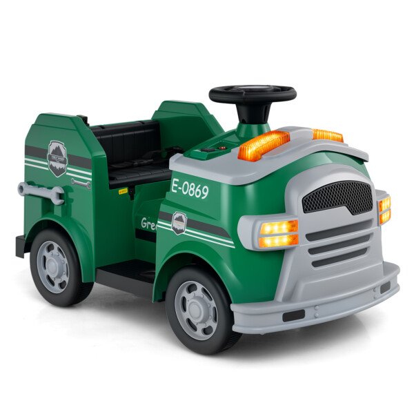 Elektrinis gaisrininkų automobilis su priedais vaikams (Žalia)