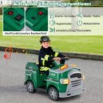 Elektrinis gaisrininkų automobilis su priedais vaikams (Žalia)