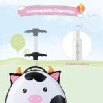 Vaikiškas kelioninis lagaminas su teleskopine rankena ir LED ratukais (Juoda ir balta)