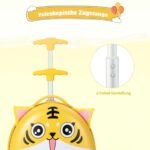 Vaikiškas kelioninis lagaminas su teleskopine rankena ir LED ratukais (Oranžinė)