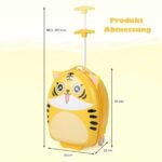 Vaikiškas kelioninis lagaminas su teleskopine rankena ir LED ratukais (Oranžinė)