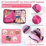 Vaikams skirtas lagaminas ir kuprinė su ratukais (Rožinė)