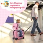 Vaikiškas kelioninis lagaminas ir kuprinė (Šviesiai rožinė)