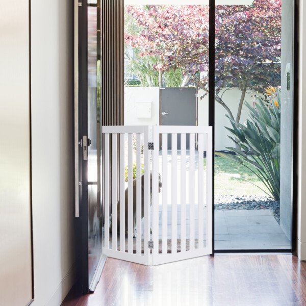 Sulankstomi mediniai gyvūnų atitvarai 89 cm aukščio (Balta)