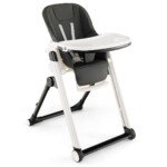 Reguliuojama vaikiška kėdutė su penkiomis atramomis ir atlenkiama konstrukcija (Pilka)