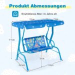 Vaikiška dviračio tipo sūpynė su reguliuojamu stogeliu (Mėlyna)