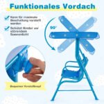 Vaikiška dviračio tipo sūpynė su reguliuojamu stogeliu (Mėlyna)