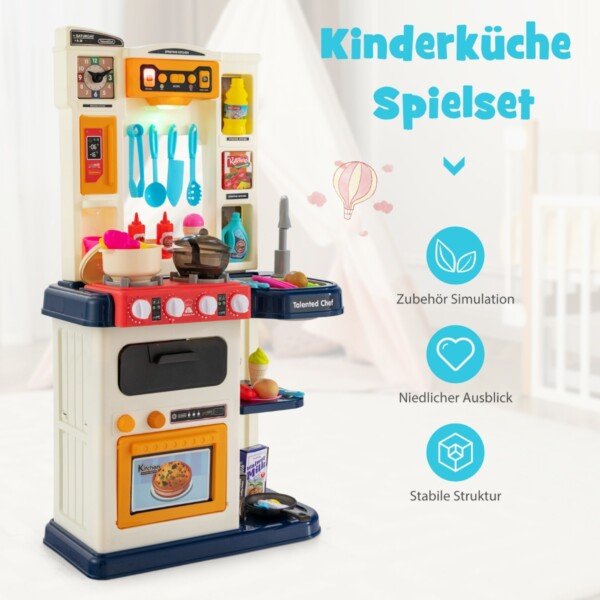 Daugiafunkcinė vaikiška virtuvėlė su garso bei šviesos efektais (Mėlyna)