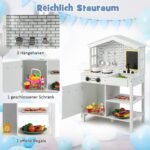 Medinė vaikų virtuvėlė su lenta (Balta)