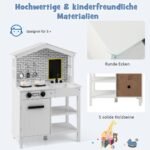 Medinė vaikų virtuvėlė su lenta (Balta)