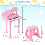 Vaikiškas pianinas su LED apšvietimu ir mikrofonu (Rožinė)