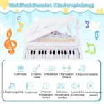 Elektroninis vaikiškas pianinas su 31 klavišu ir kėdute (Balta)