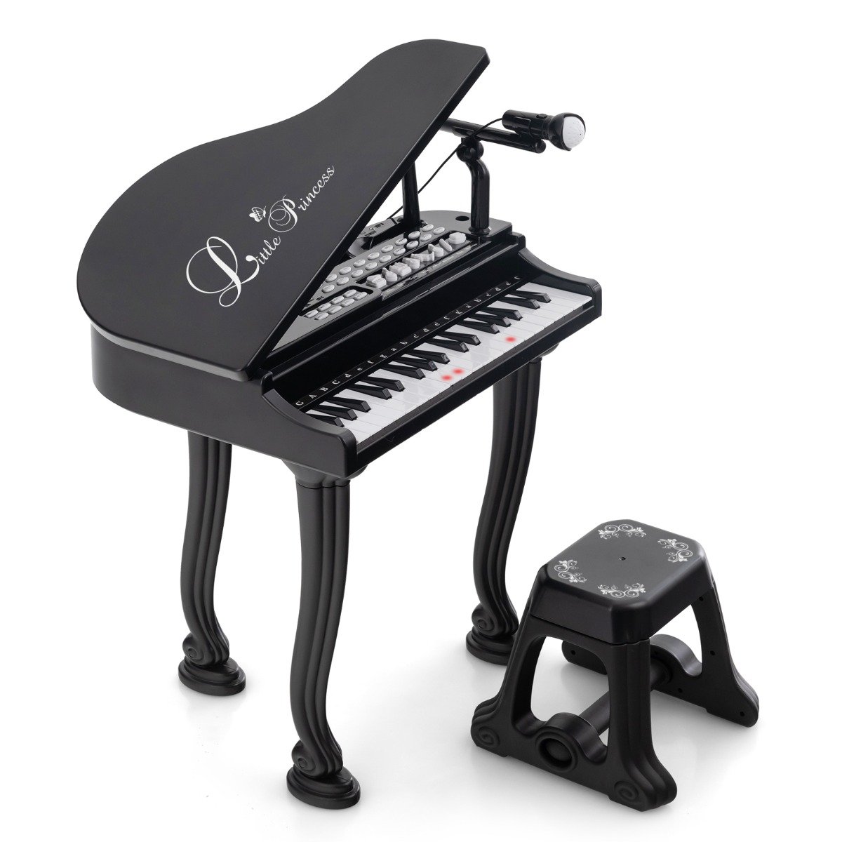 kinderklavier-tm10061dk_1_ Elektroninis klavišinis instrumentas su 37 klavišais ir kėdute (Juoda)