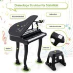 Elektroninis klavišinis instrumentas su 37 klavišais ir kėdute (Juoda)