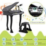 Elektroninis klavišinis instrumentas su 37 klavišais ir kėdute (Juoda)