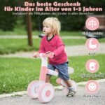 Vaikiškas balansinis dviratukas su reguliuojamu sėdynės aukščiu (Rožinė)