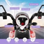 Elektrinis vaikiškas motociklas su atraminiais ratukais ir muzika (Balta)