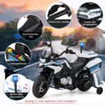 Elektrinis policijos motociklas vaikams (Balta)