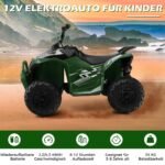 Elektrinis vaikiškas keturratis su LED ir muzika (Žalia)