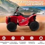 Elektrinis vaikiškas keturratis su LED ir muzika (Raudona)
