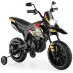 Elektrinis motociklas vaikams su atraminiais ratukais (Juoda)