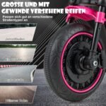 Elektrinis vaikiškas motociklas su atraminiais ratais ir USB jungtimi (Rožinė)