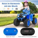 Elektrinis keturratis vaikams su muzika ir LED šviesomis (Mėlyna)